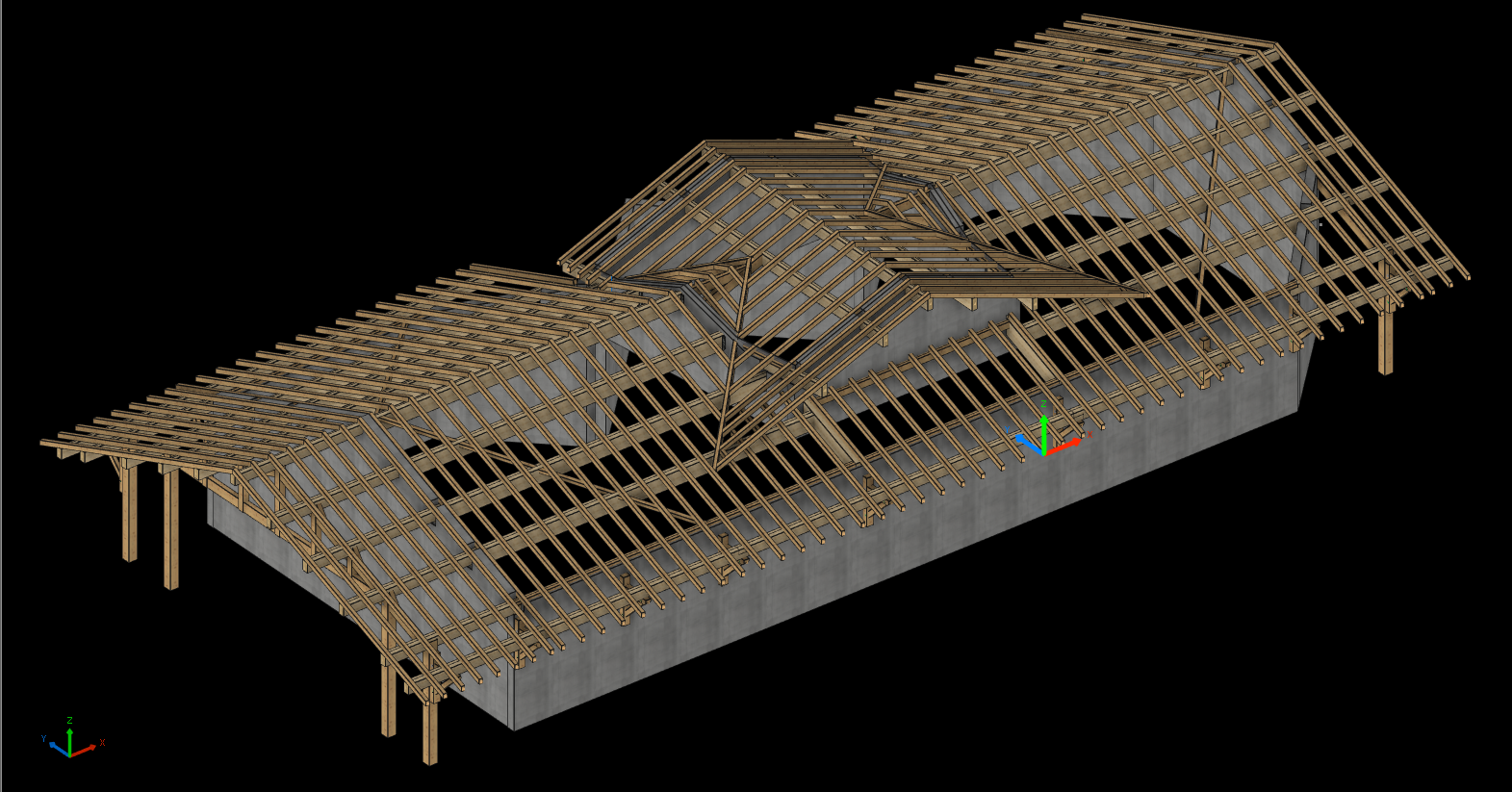 Plan charpente maison individuelle Bidart